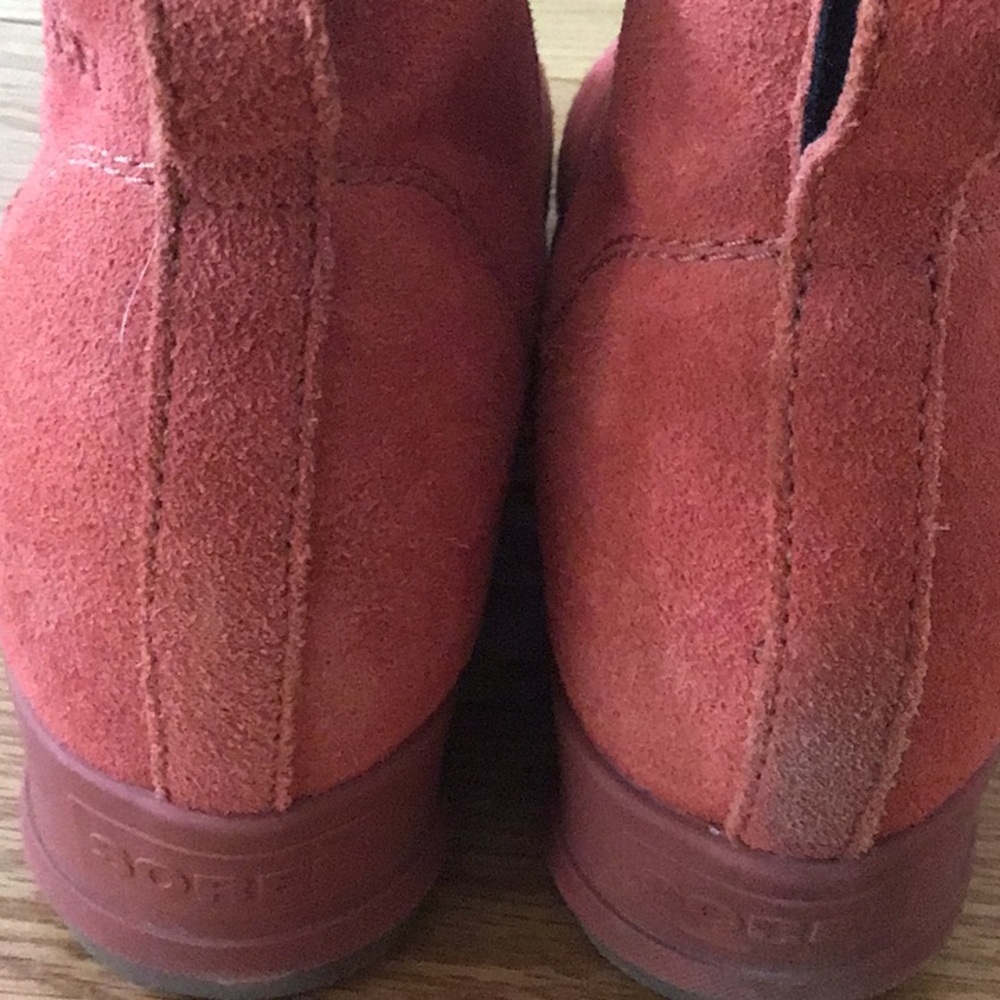 Sorel Evie Suede Pull On Bootie 8.5 Coral Pink 8.5 - Picture 5 of 7